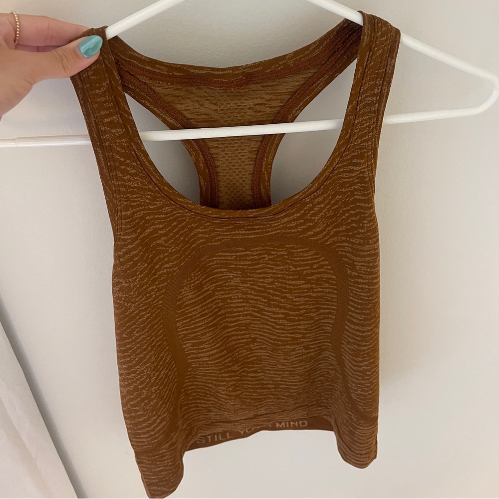 Lululemon brown swiftly tech tank 2.0 race length size 2